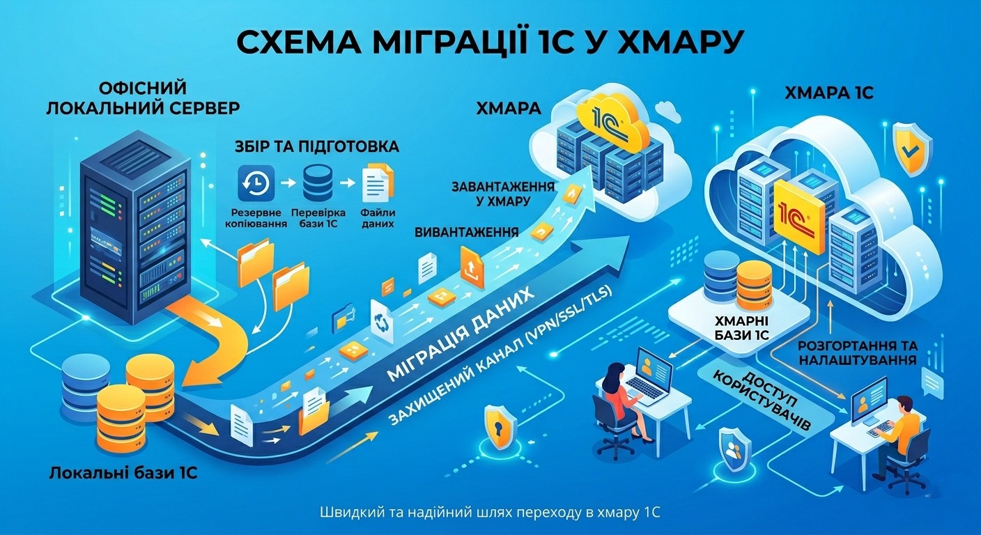 Схема міграції 1С у хмару за 1 день