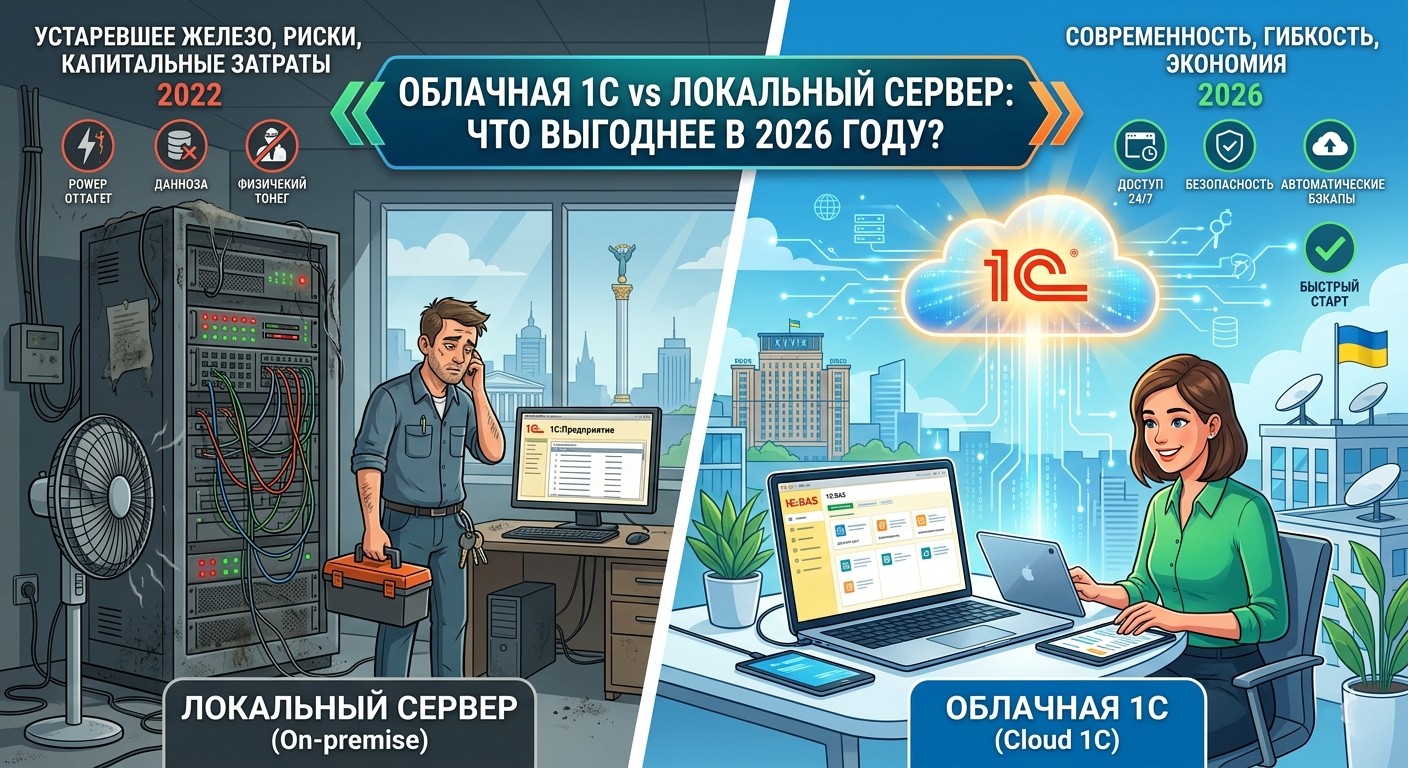 Сравнение 1С облако или сервер для бизнеса в Украине.