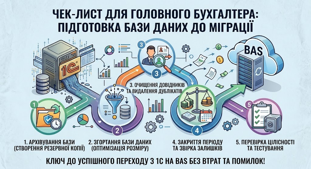 Чек-лист підготовки облікової системи та як перенести дані з 1С без помилок