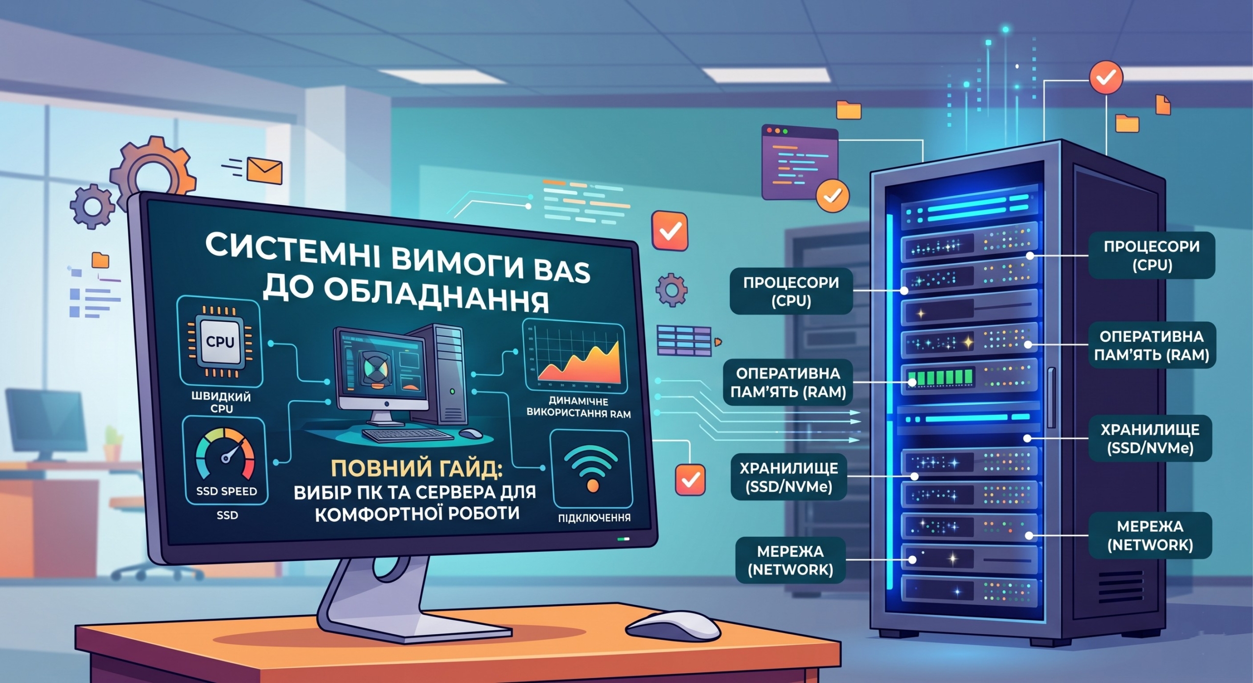 Оптимальні характеристики ПК для бухгалтера та системні вимоги BAS